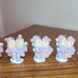 Set Of 5 Home Interior Snowmen Ornaments